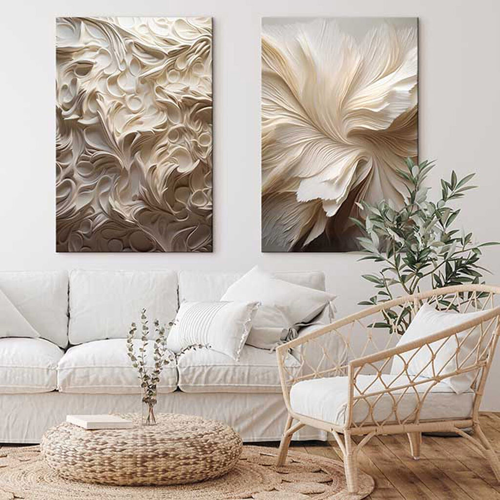 Collage van wit papier in een interieur