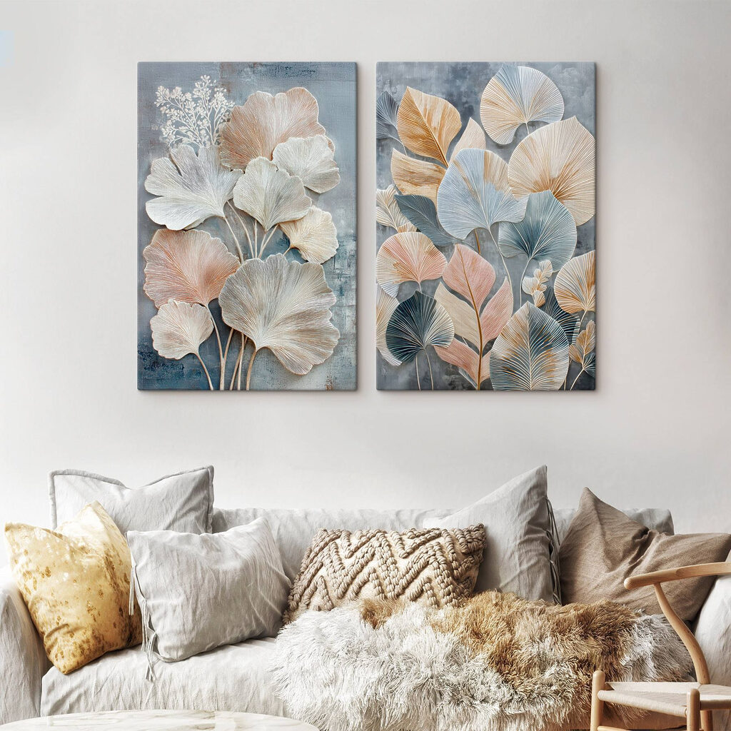 Fijne blaadjes in zachte tinten — interieur 1