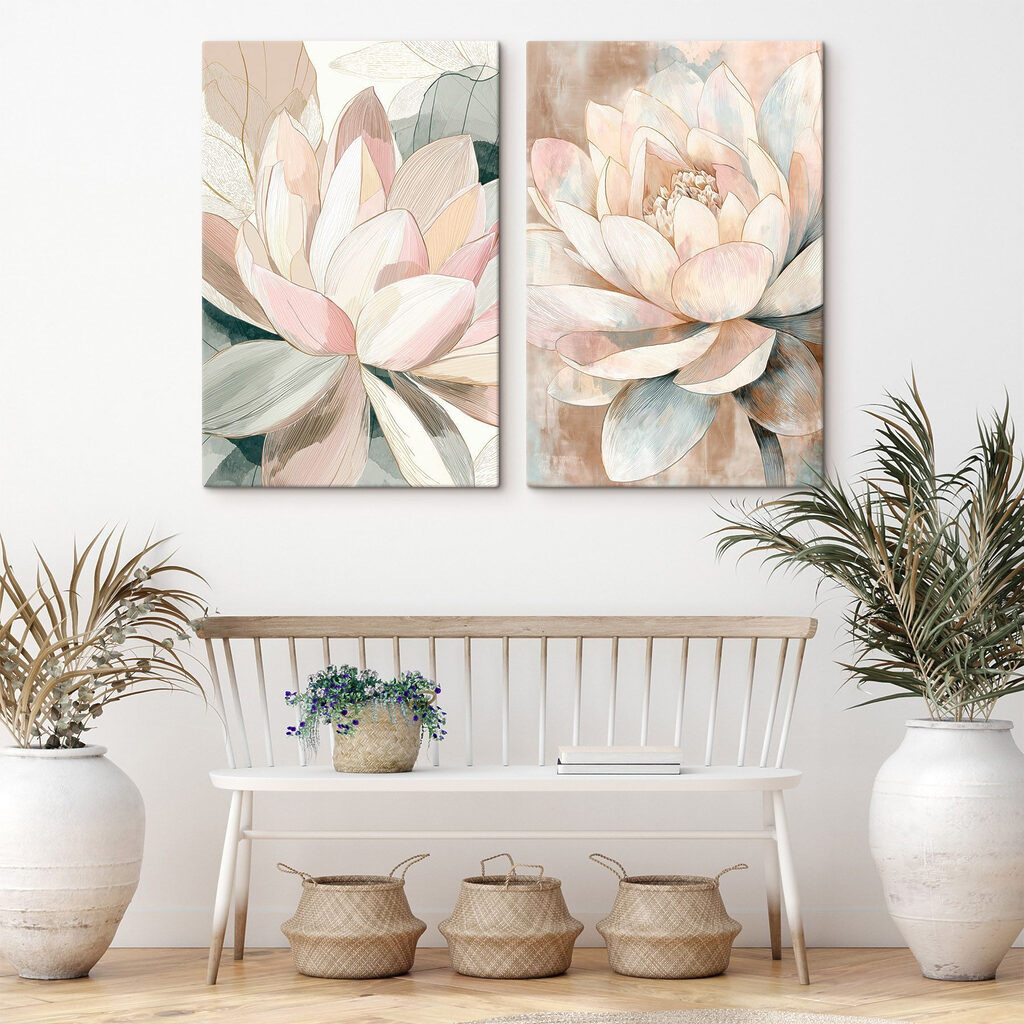 Verfijnde bloesems in zachte tinten — interieur 2