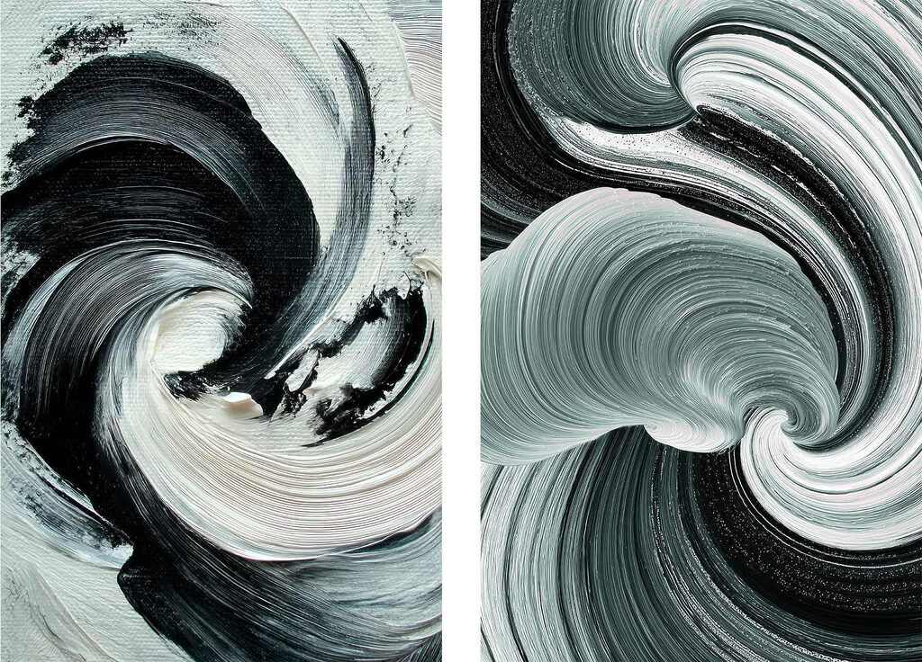 Dynamische wervelingen van monochrome kleuren — volledig ontwerp