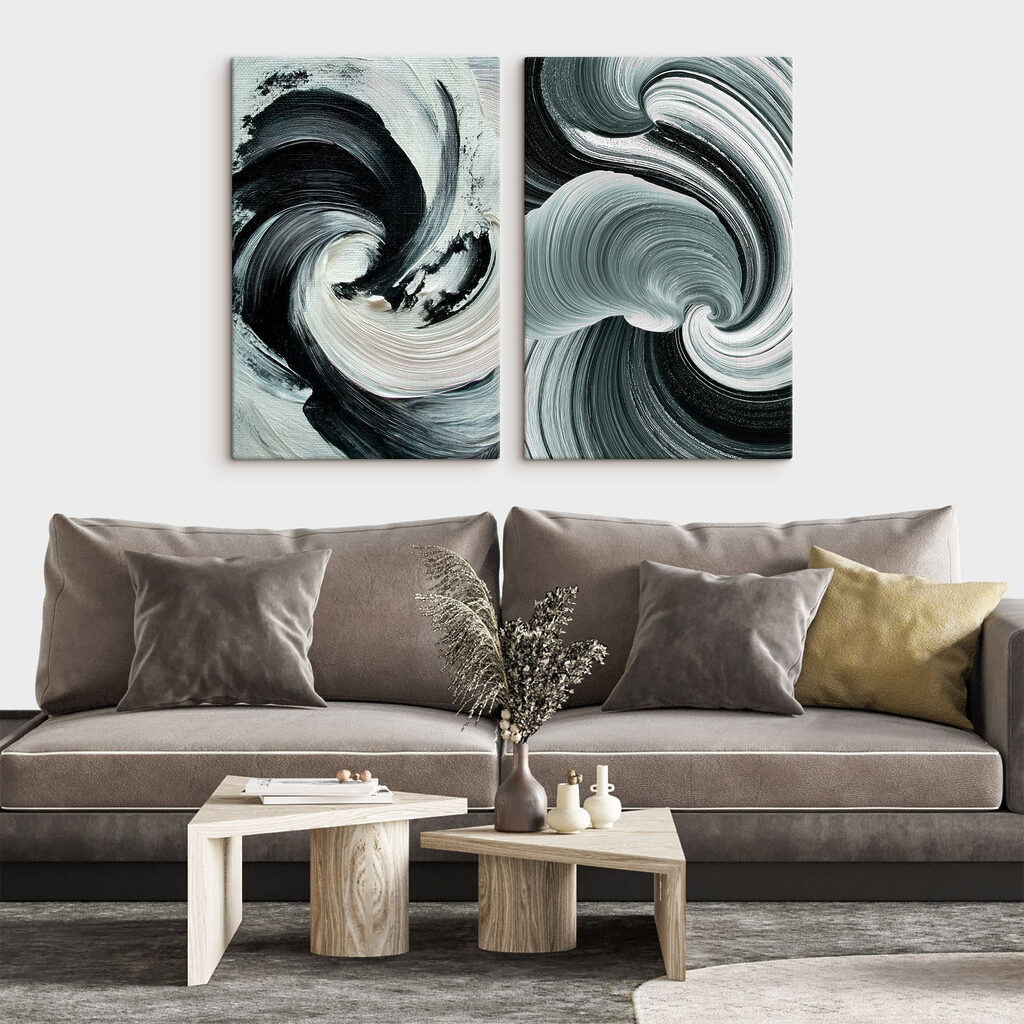 Dynamische wervelingen van monochrome kleuren — interieur 2