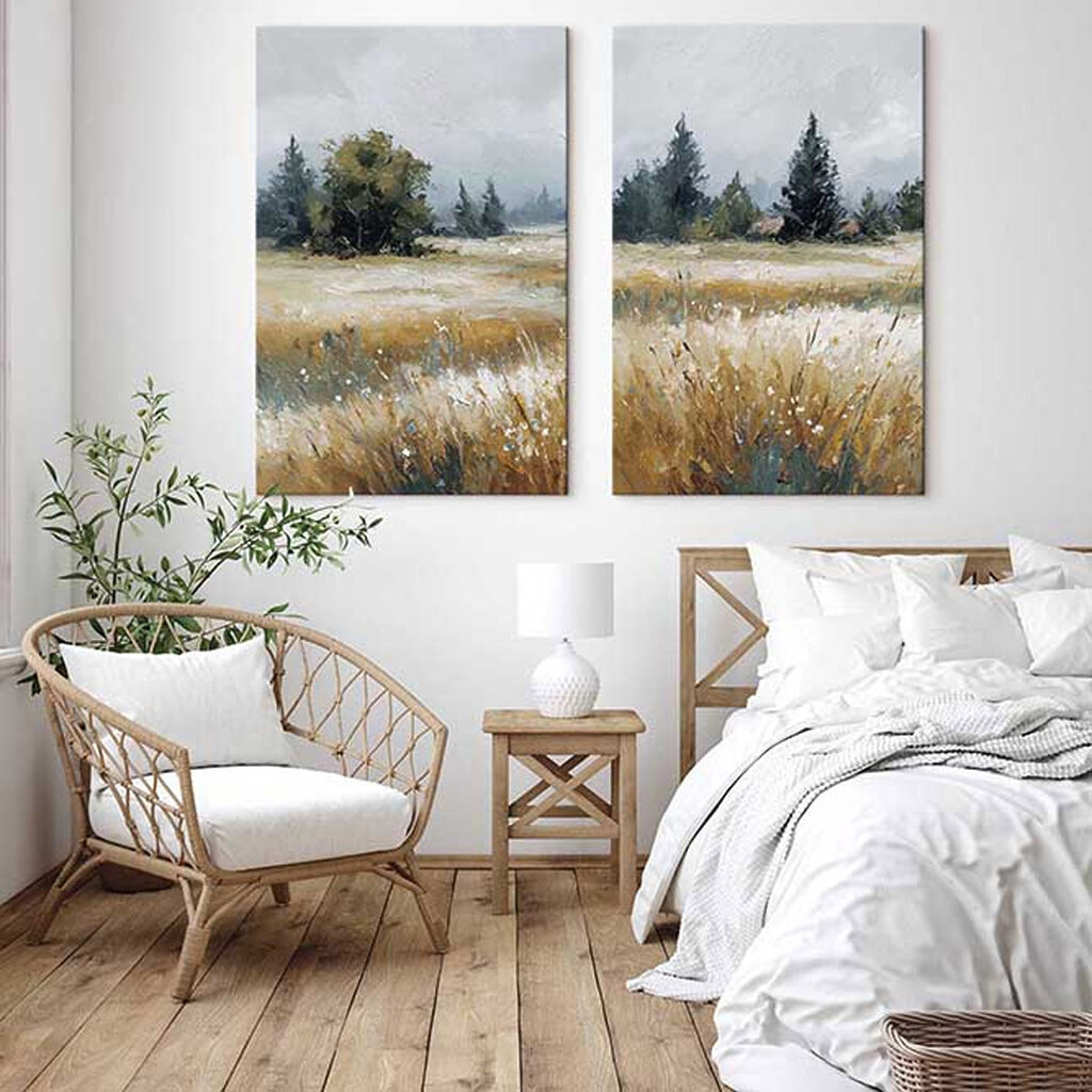Schilderij van een veld met bomen — interieur 2