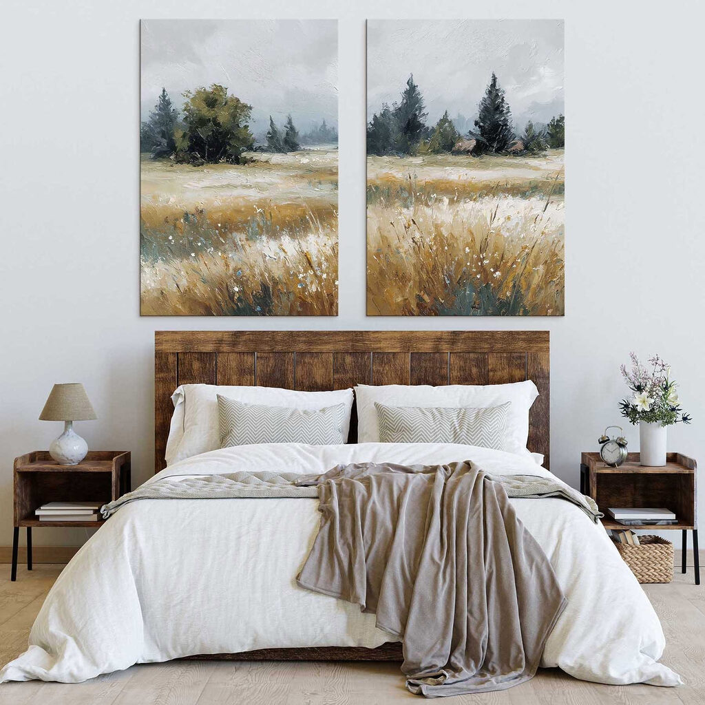 Schilderij van een veld met bomen — interieur 1