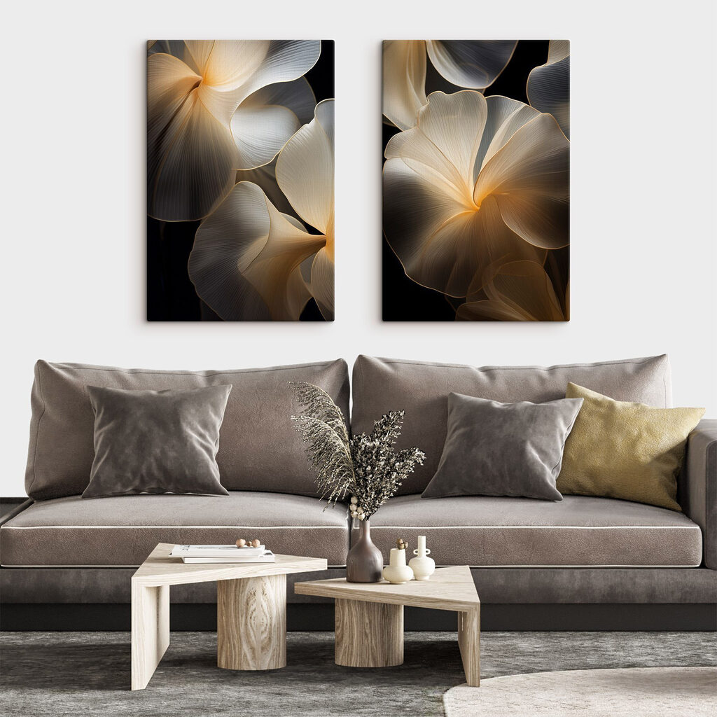 Verfijnde bloemmotieven in zachte tinten — interieur 2