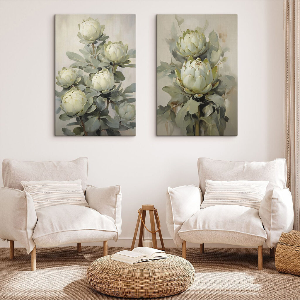 Schilderij van bloemen op een plant — interieur 1