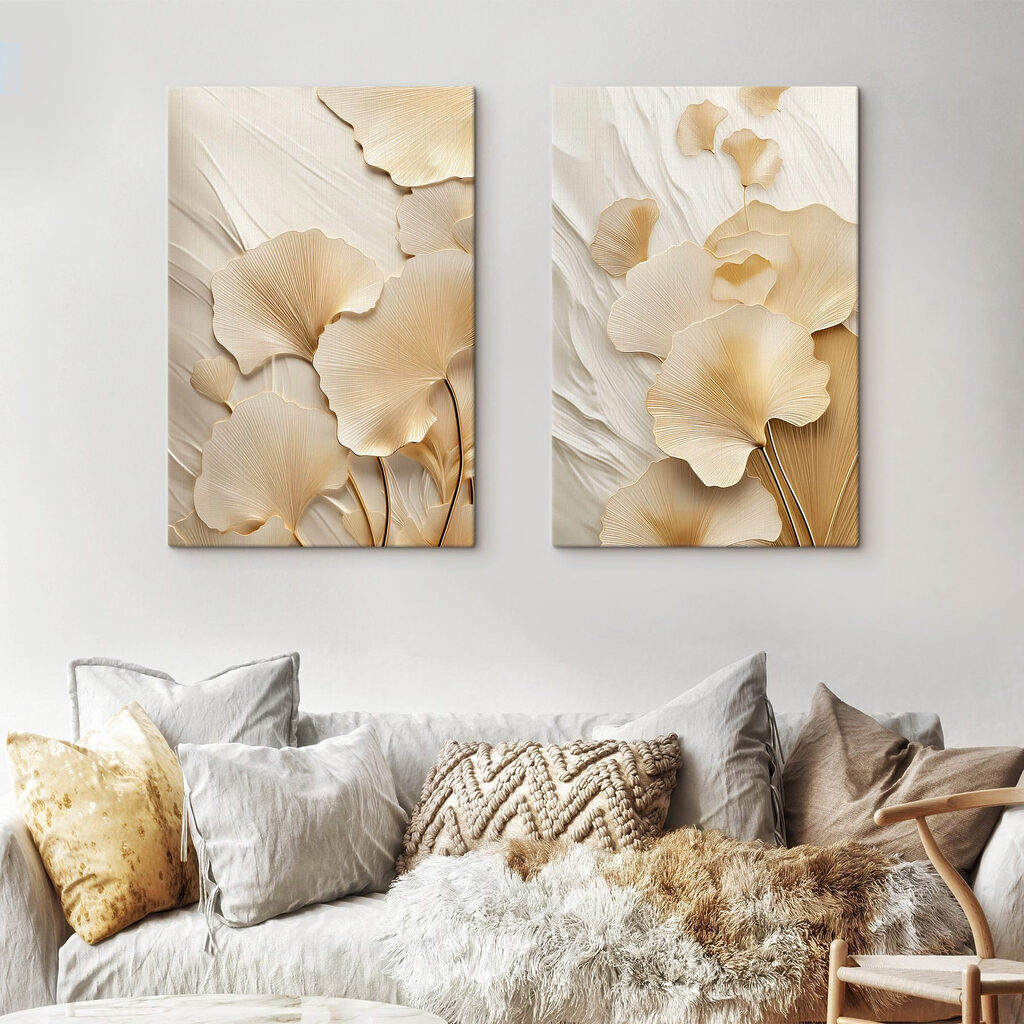 Fijne blaadjes in zachte tinten — interieur 1