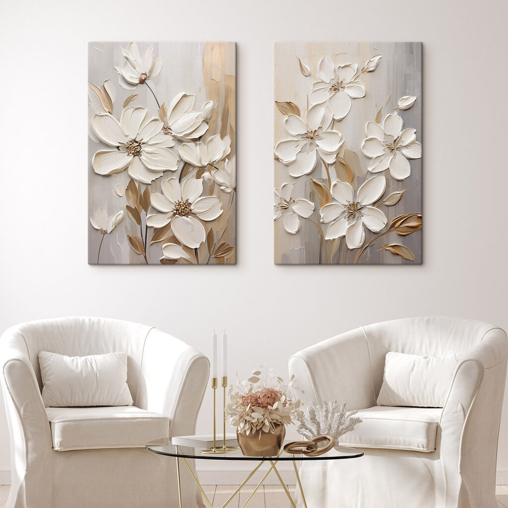 Verfijnde bloemen in zachte tinten in een interieur