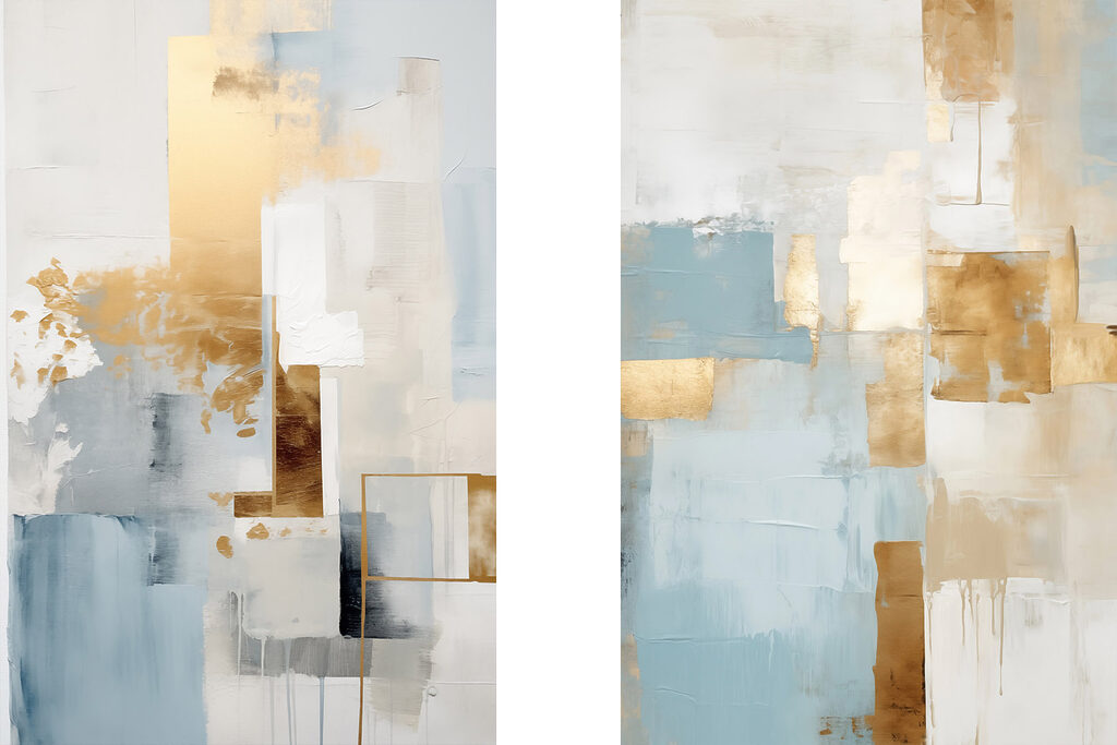 Een abstract samenspel van zachte tinten — volledig ontwerp