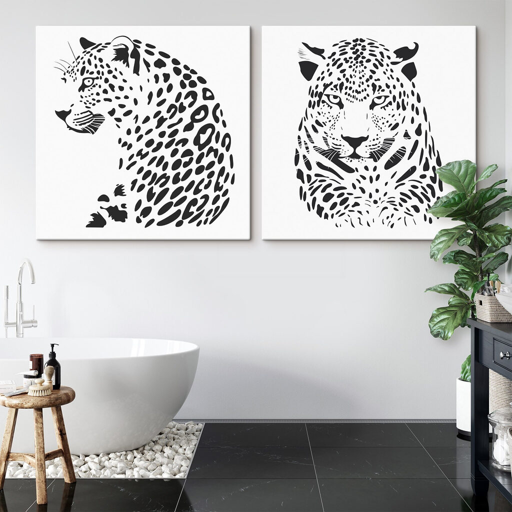 Majestueuze katachtige in een opvallend ontwerp in een interieur