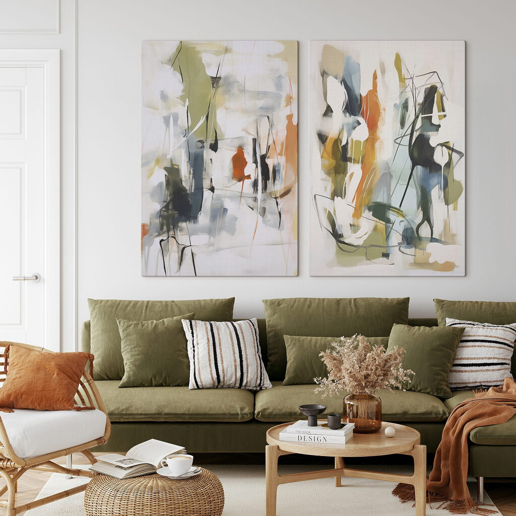 Schilderen in verschillende kleuren in een interieur