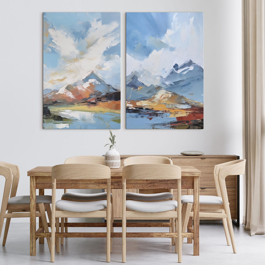 Schilderij van bergen en water — interieur 2