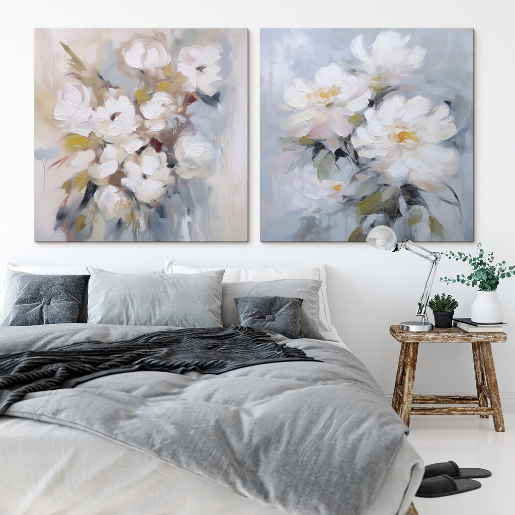 Verfijnde bloemen in zachte pasteltinten in een interieur