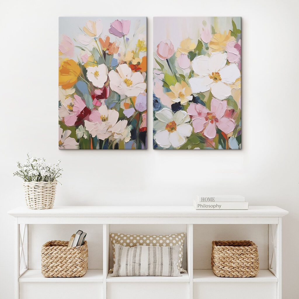 Schilderij van bloemen op doek — interieur 2