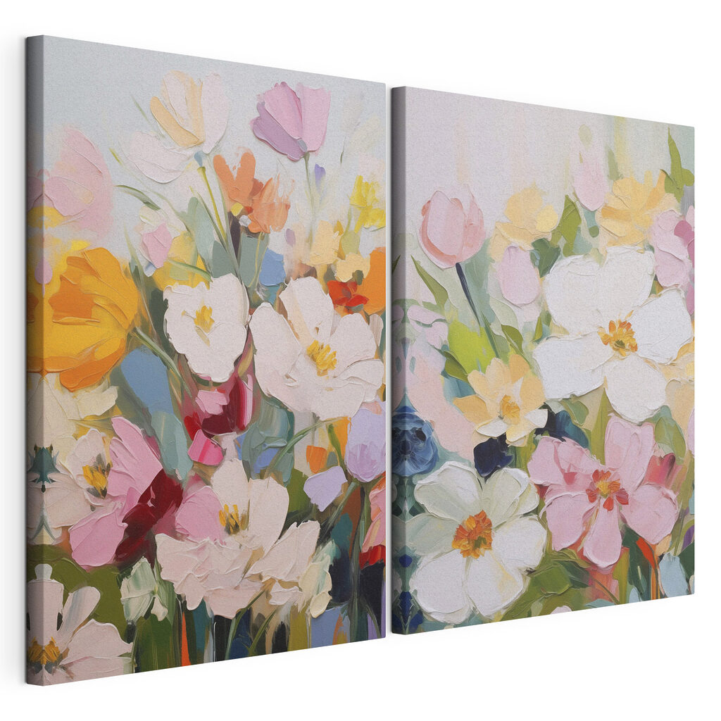 Schilderij van bloemen op doek — productweergave