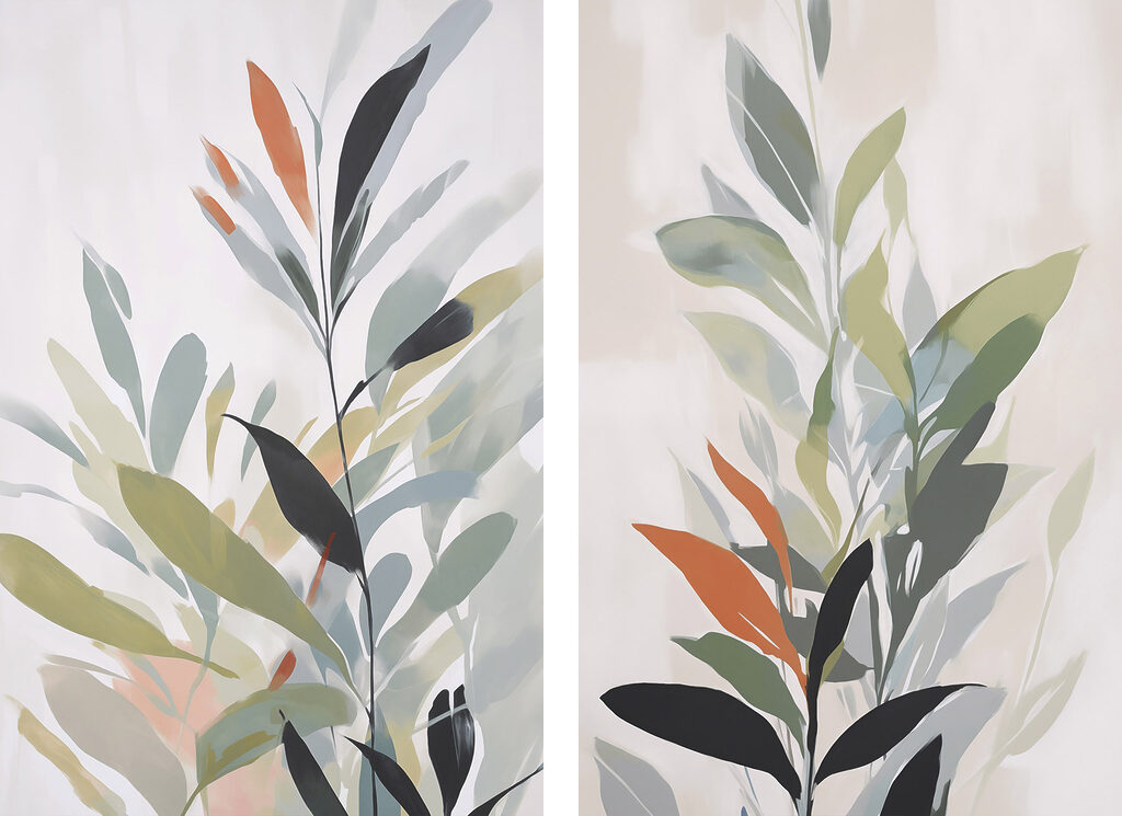 Schilderij van een plant — volledig ontwerp