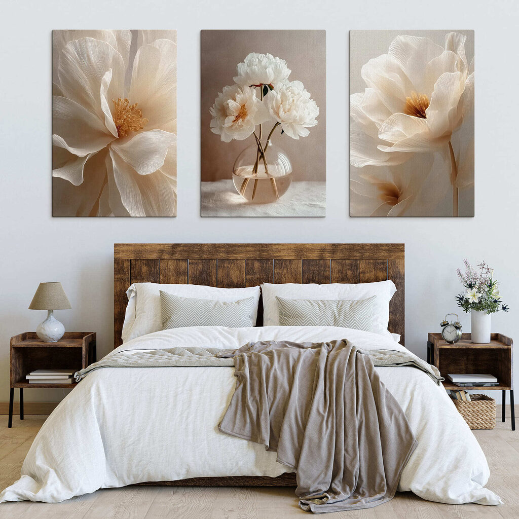 Vaas met witte bloemen erin in een interieur