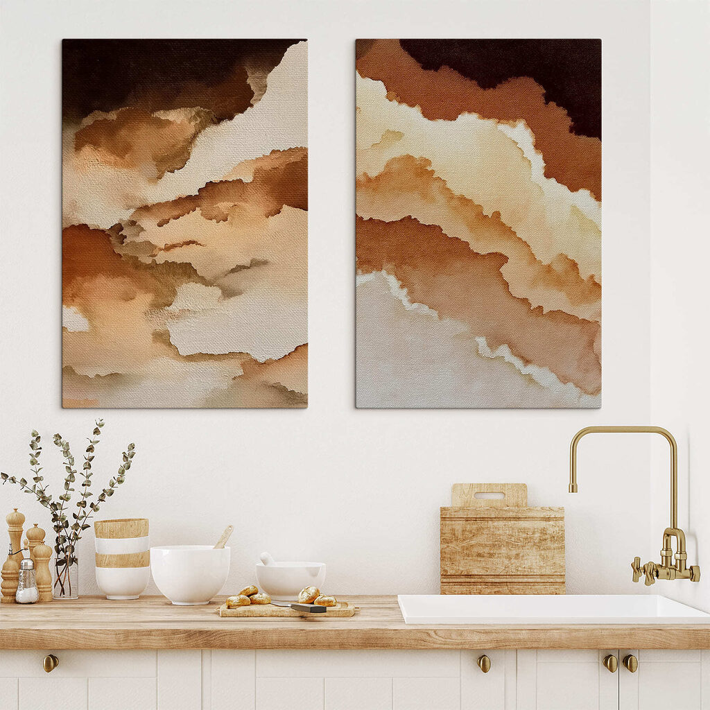 Zachte tinten in vloeiende patronen in een interieur