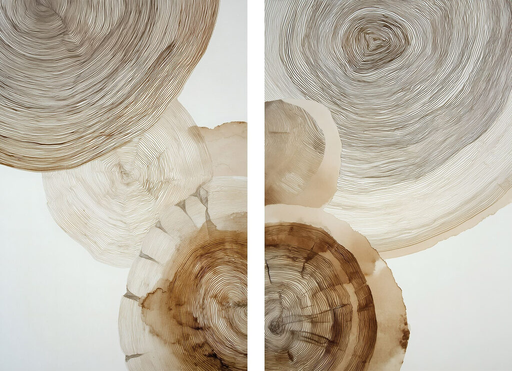 Op de natuur geïnspireerd abstract ontwerp in neutrale tinten — volledig ontwerp