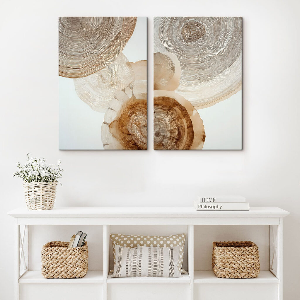 Op de natuur geïnspireerd abstract ontwerp in neutrale tinten — interieur 2