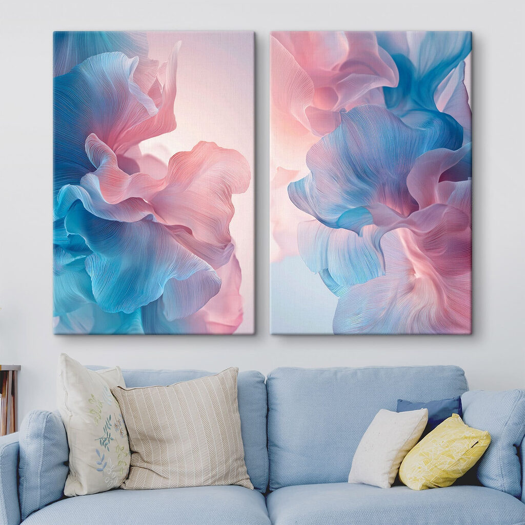 Verfijnde krullen in zachte tinten in een interieur