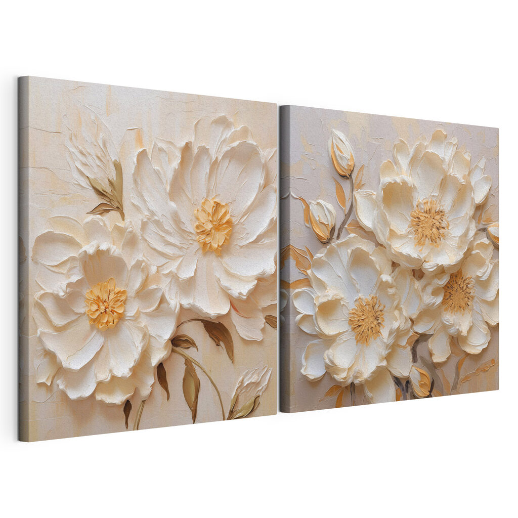 Schilderij van bloemen op doek — productweergave
