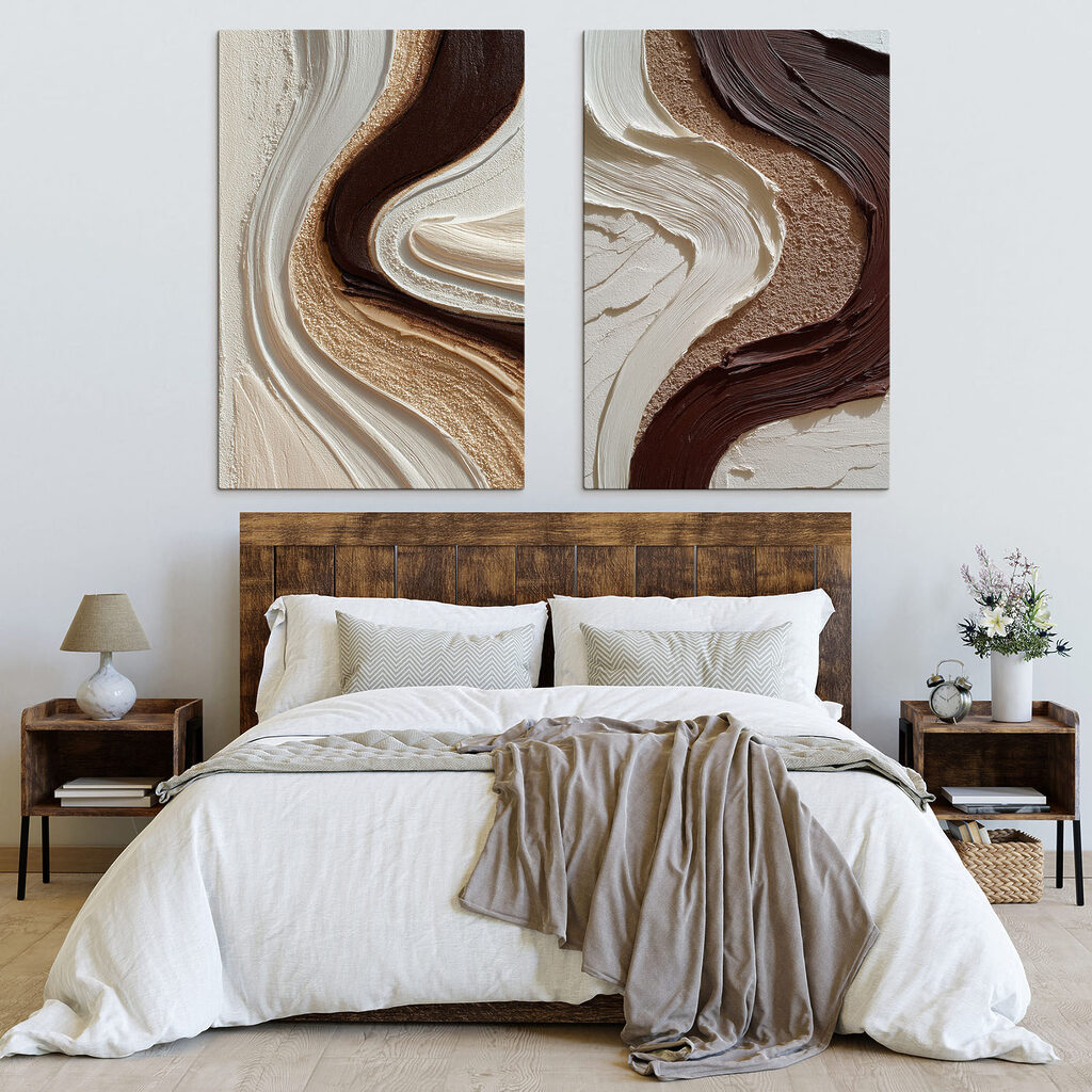 Vloeiende patronen in aardetinten — interieur 2