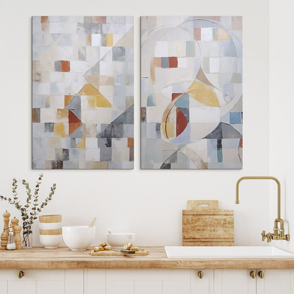 Schilderij van een paar pleinen — interieur 1
