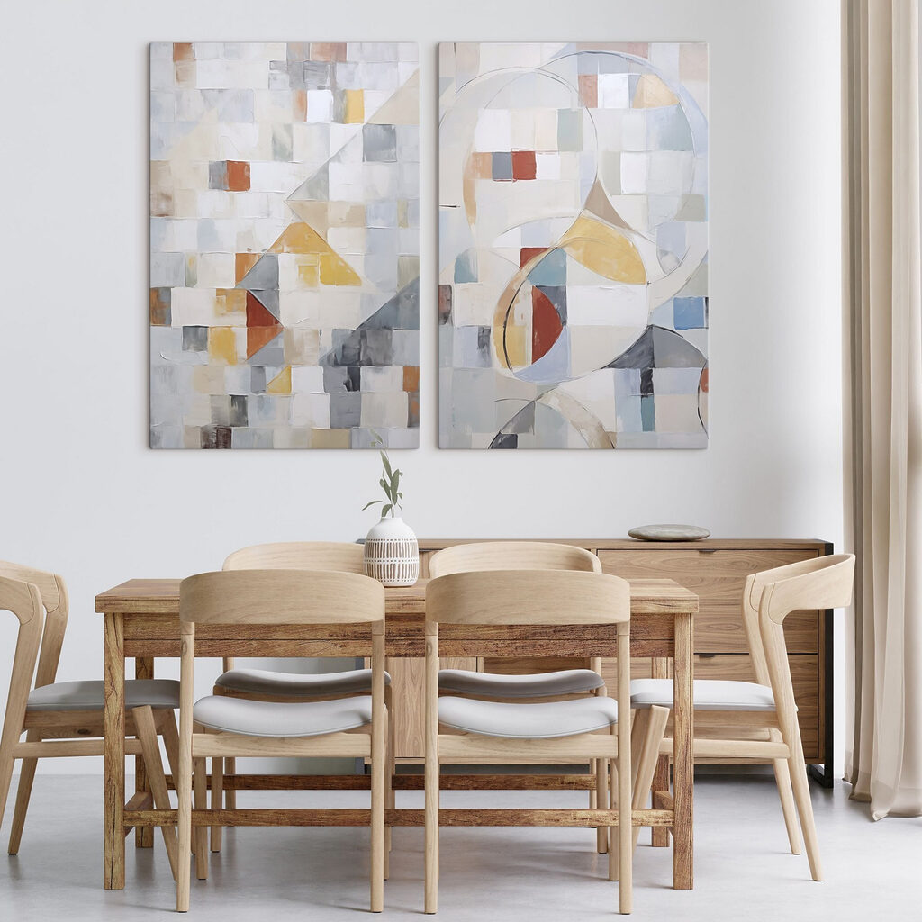 Schilderij van een paar pleinen — interieur 2