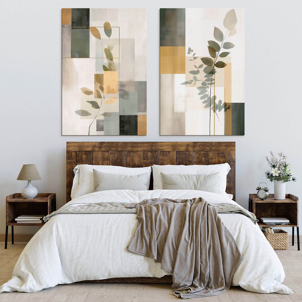 Twee kunstwerken met bladeren — interieur 2
