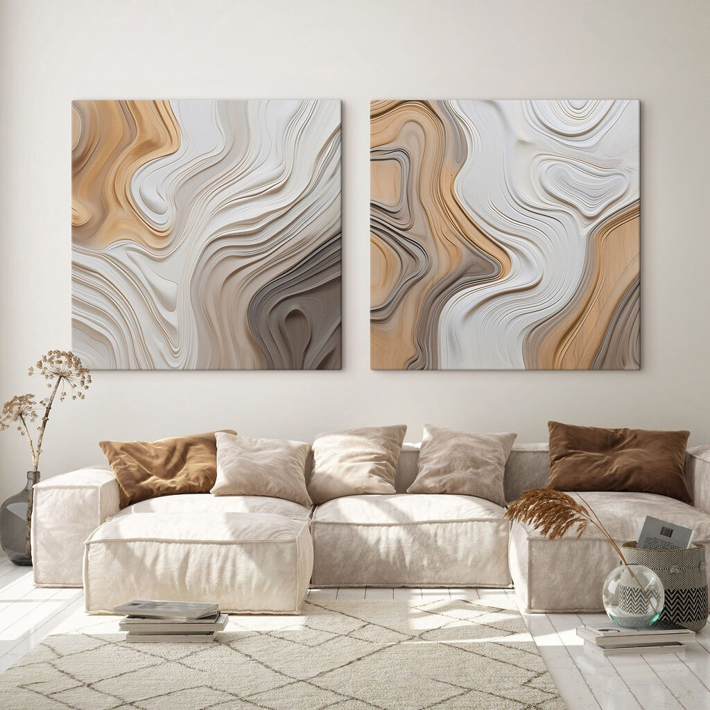 Vloeiende patronen in warme tinten — interieur 1