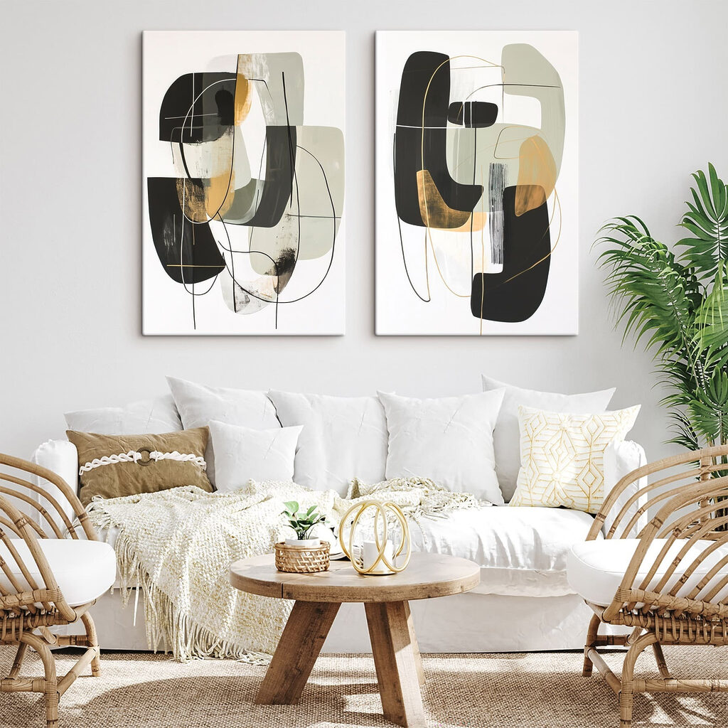 Schilderij met verschillende vormen en kleuren — interieur 2