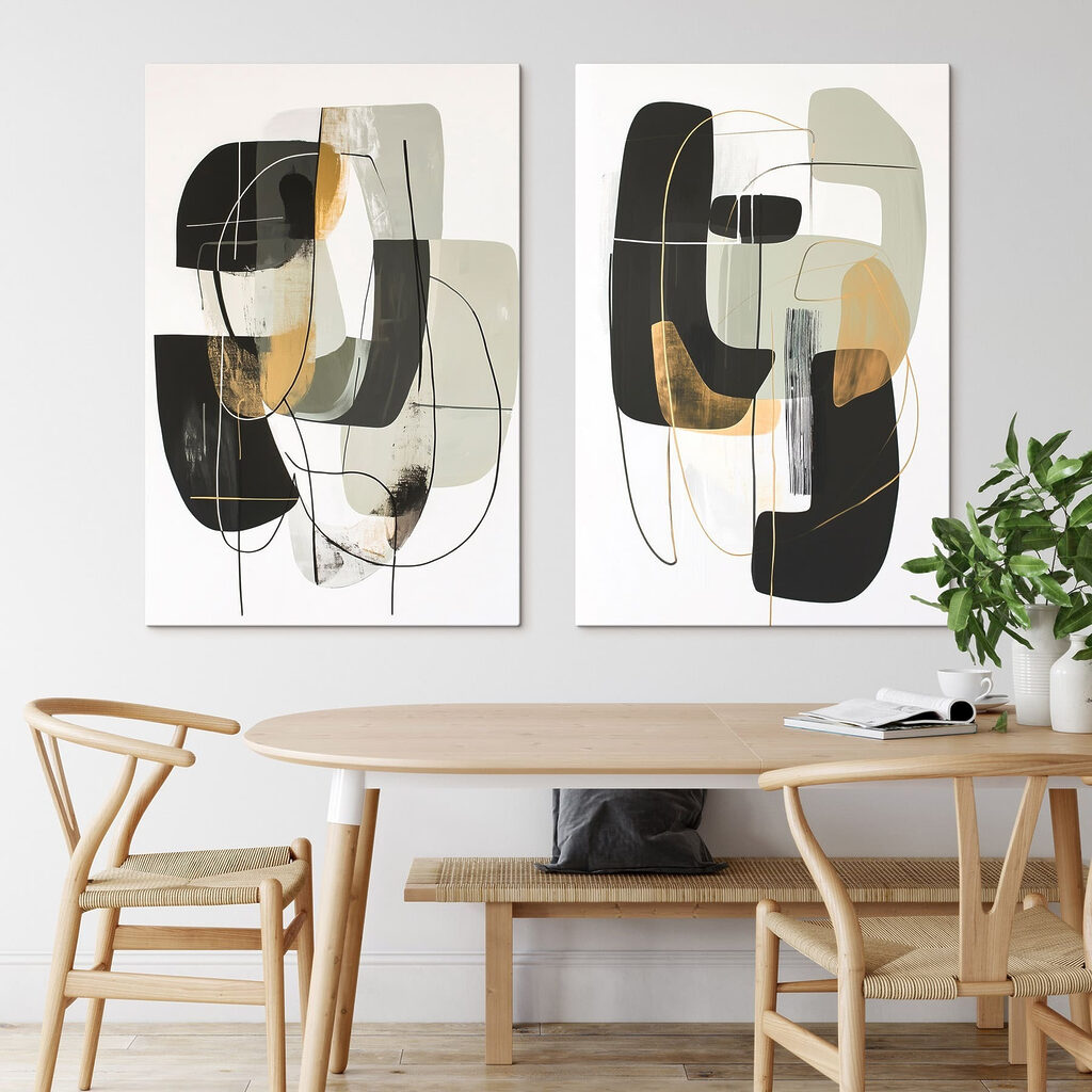Schilderij met verschillende vormen en kleuren — interieur 1