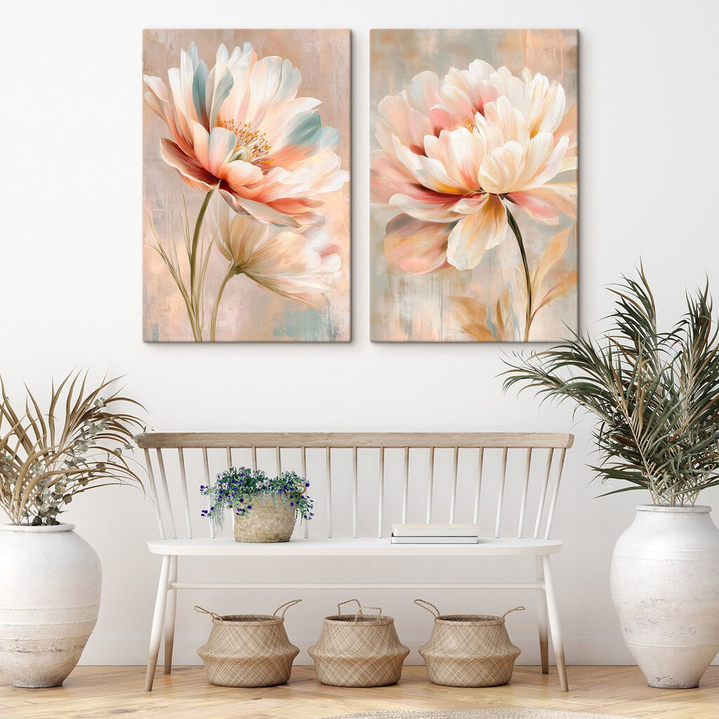 Verfijnde bloesems in zachte tinten — interieur 2