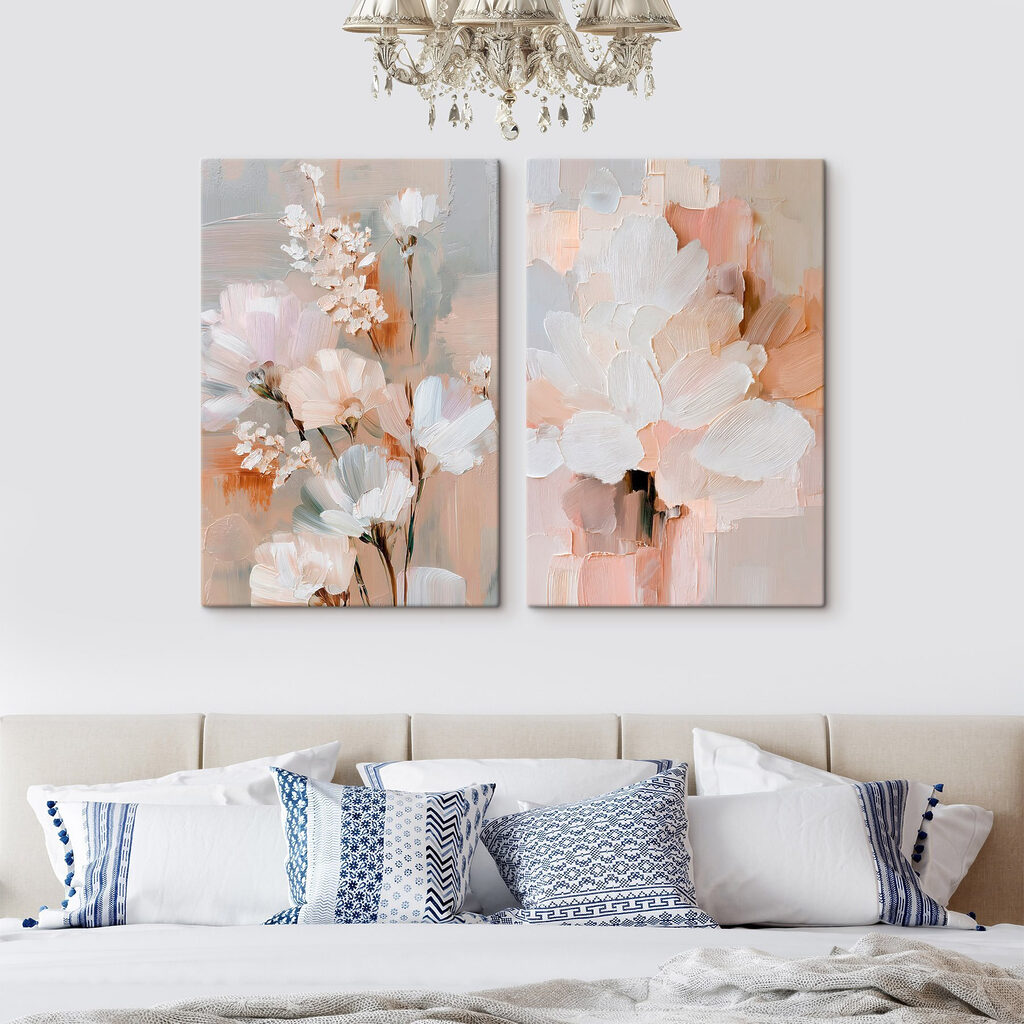 Verfijnde bloemen in zachte, warme tinten — interieur 1