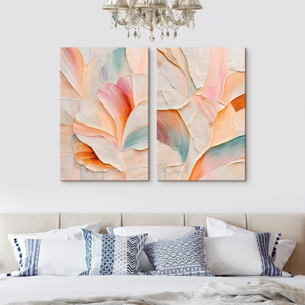Bloemencollage in een interieur