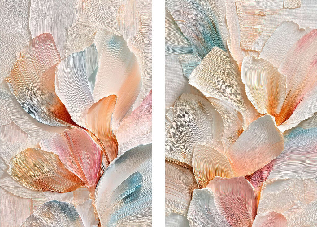 Pastelbladeren in het licht — volledig ontwerp