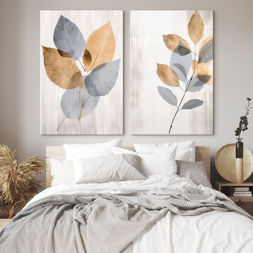 Elegante bladeren in zachte tinten — interieur 1