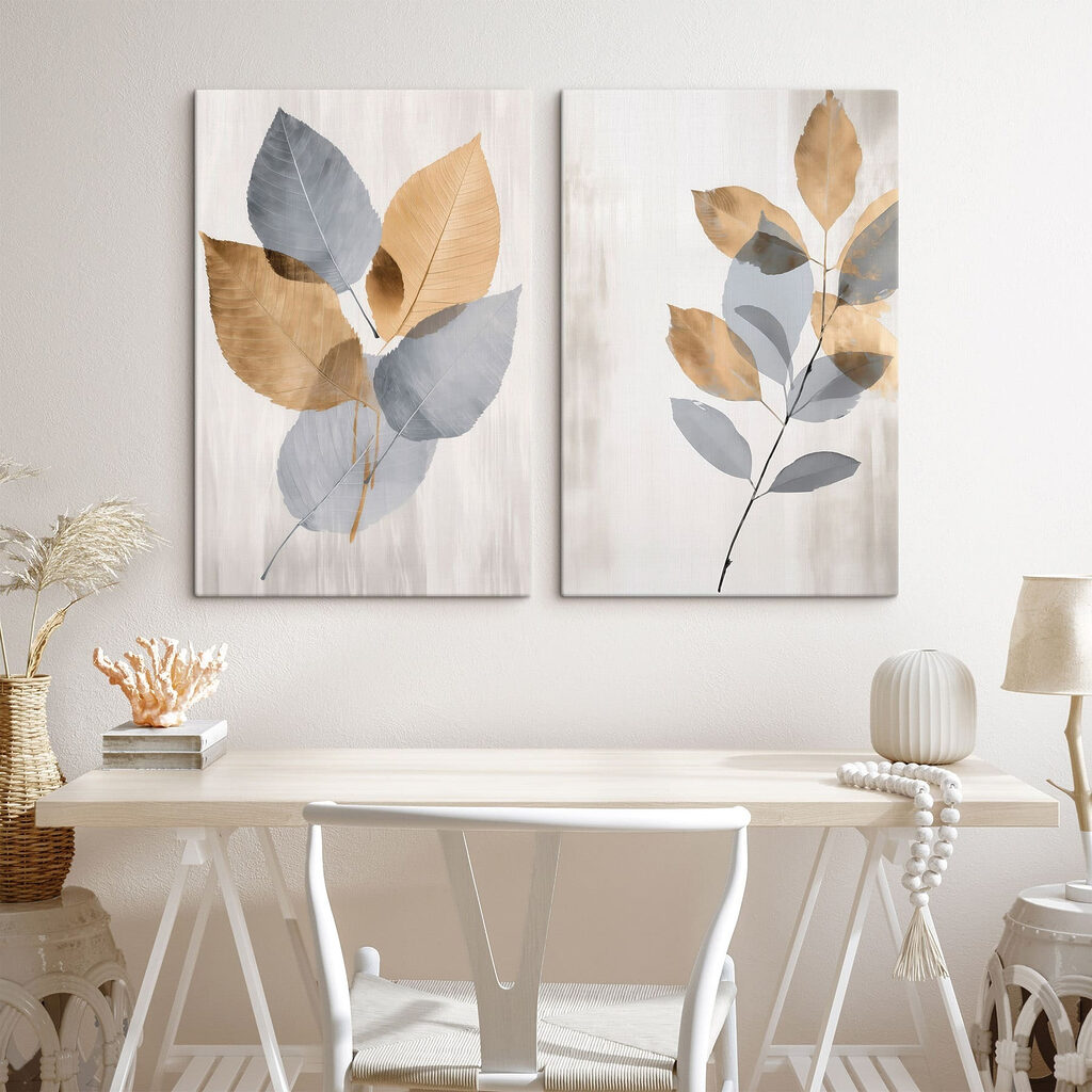 Elegante bladeren in zachte tinten — interieur 2