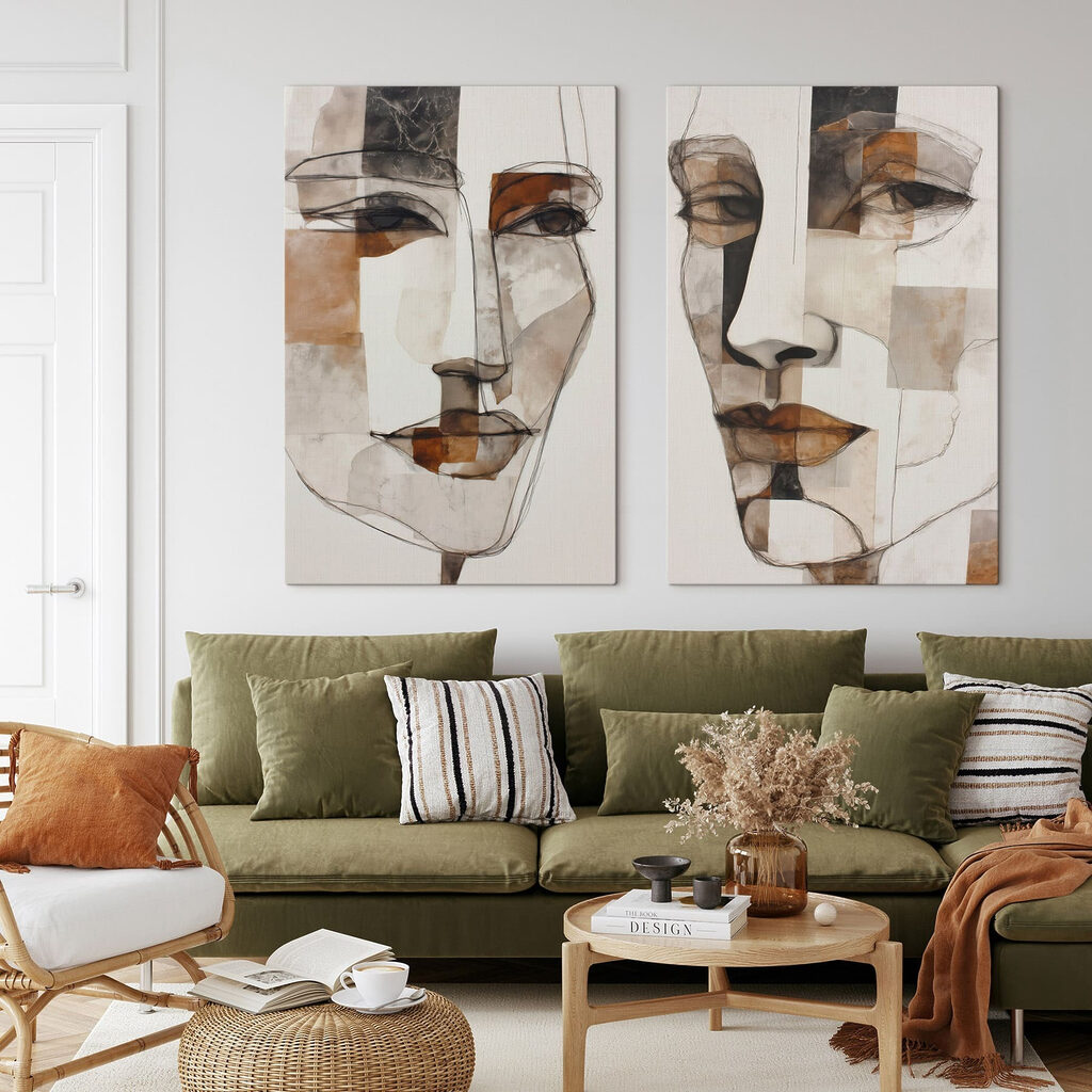 Collage van het gezicht van een vrouw — interieur 2