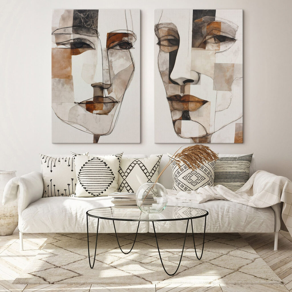 Collage van het gezicht van een vrouw — interieur 1