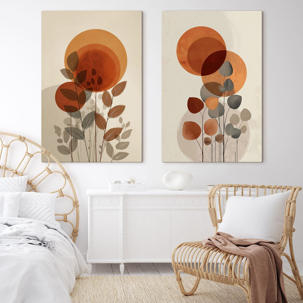 - Levendige cirkels met bladachtige accenten — interieur 2