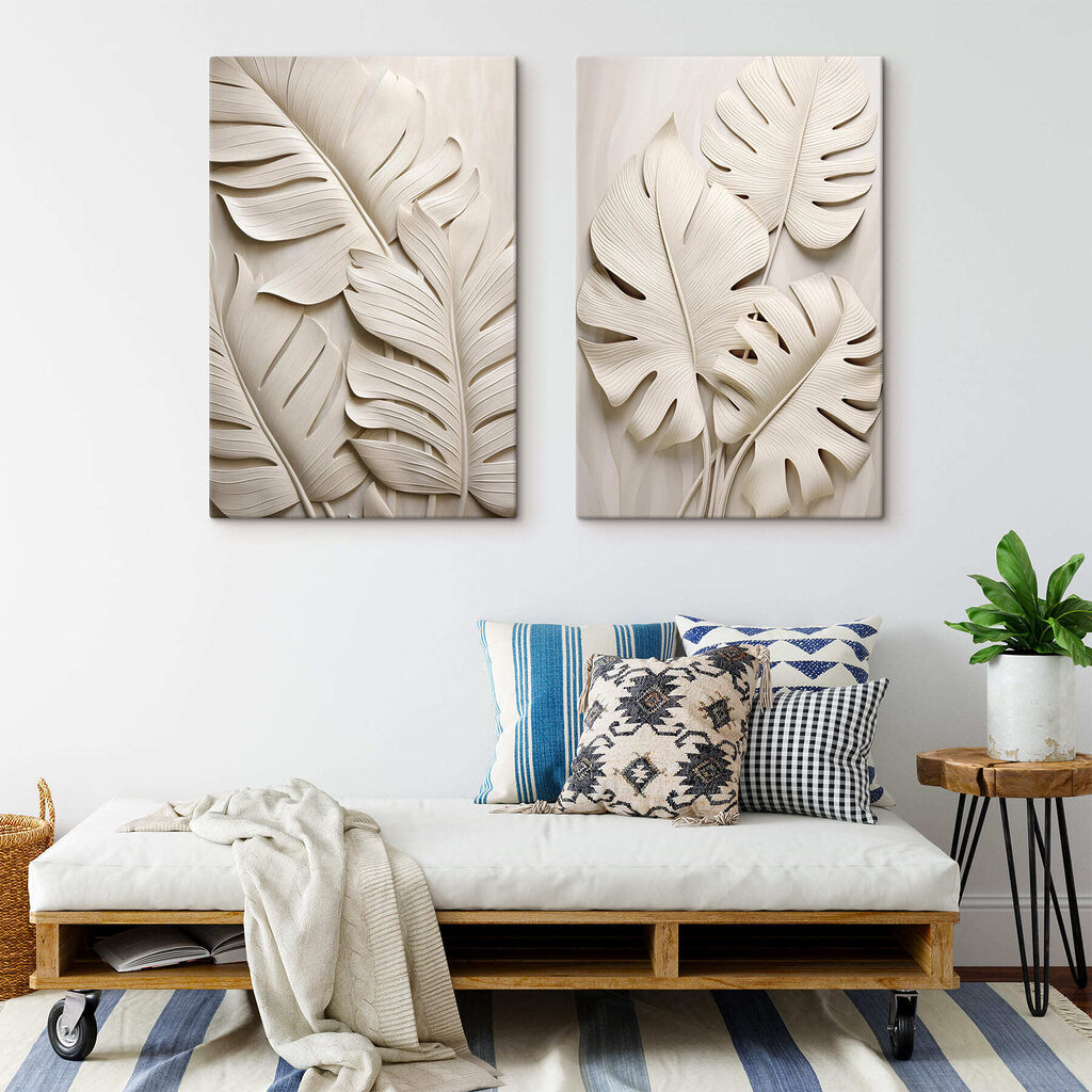 Elegante bladeren in zachte tinten — interieur 2