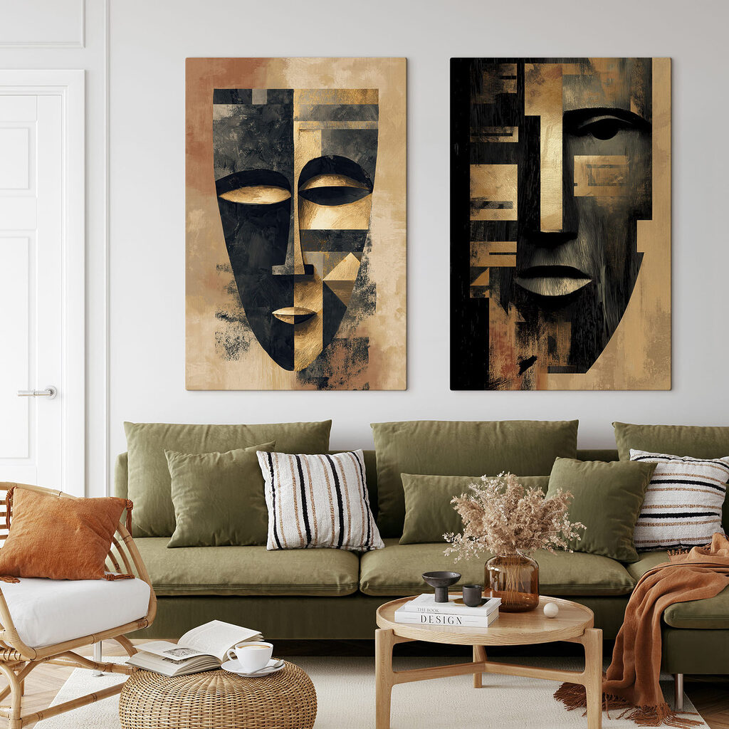 Collage van twee maskers — interieur 1