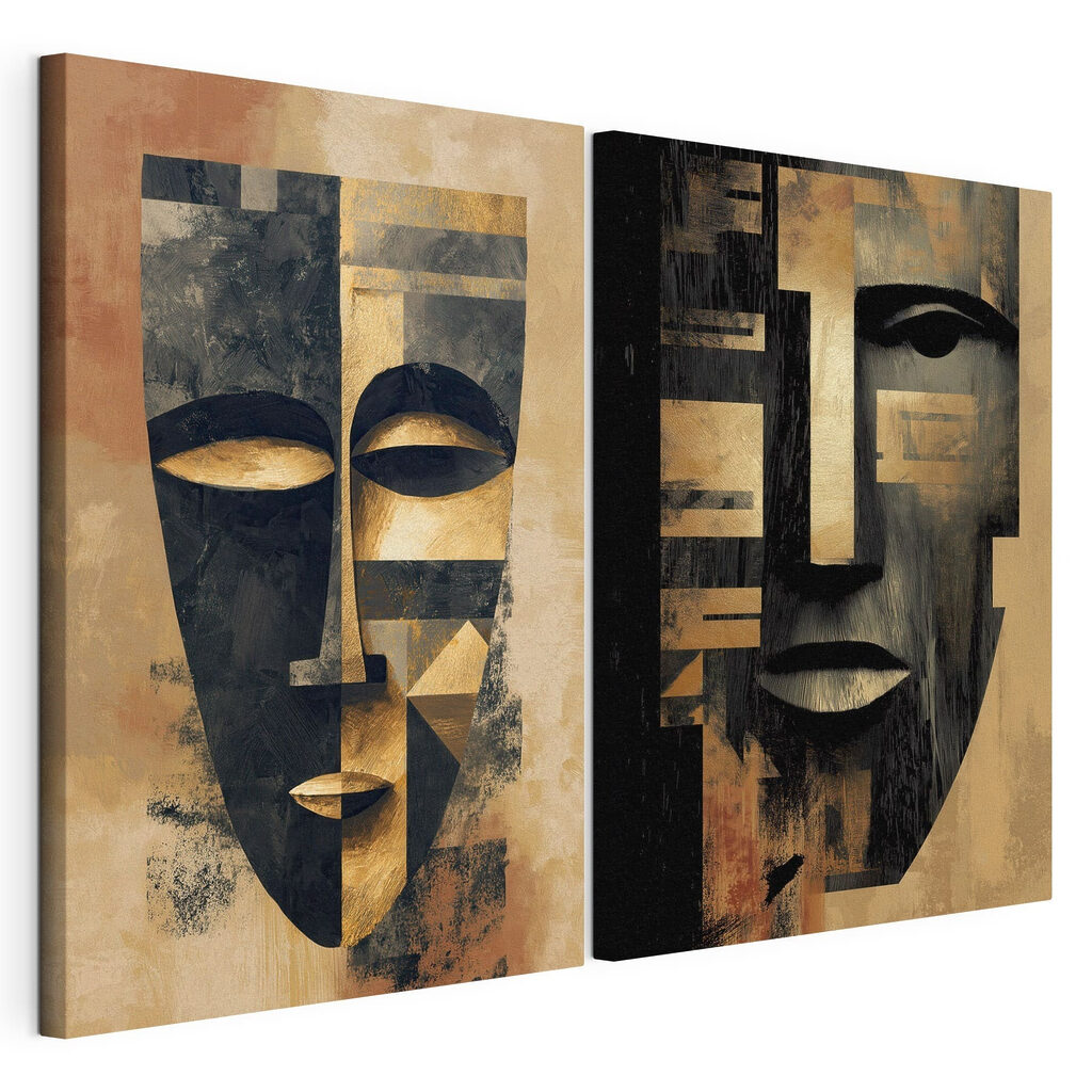 Collage van twee maskers — productweergave