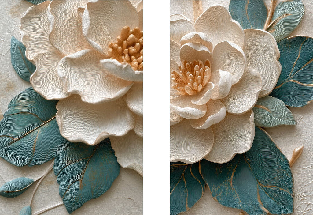 Collage van een bloem — volledig ontwerp