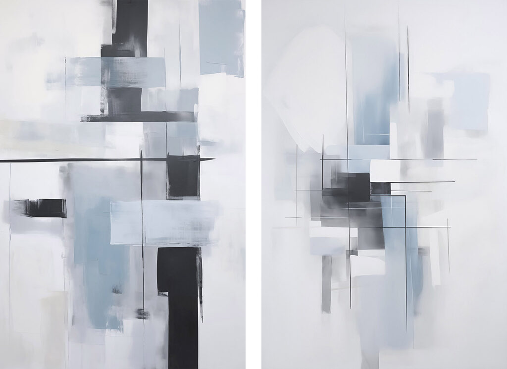 Schilderij in grijze en zwarte tinten — volledig ontwerp