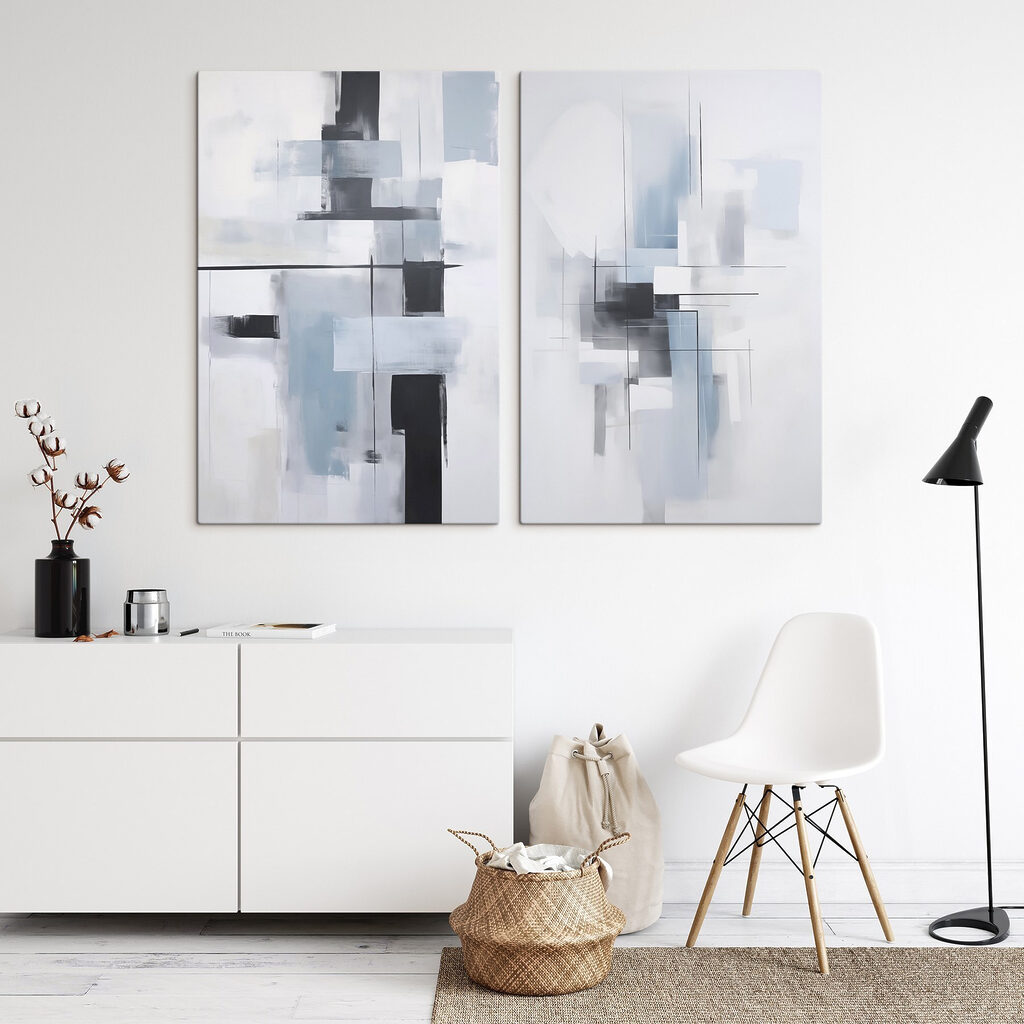 Schilderij in grijze en zwarte tinten — interieur 2