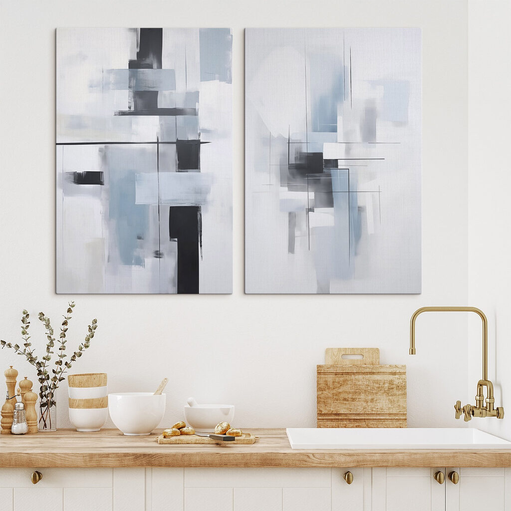 Schilderij in grijze en zwarte tinten — interieur 1