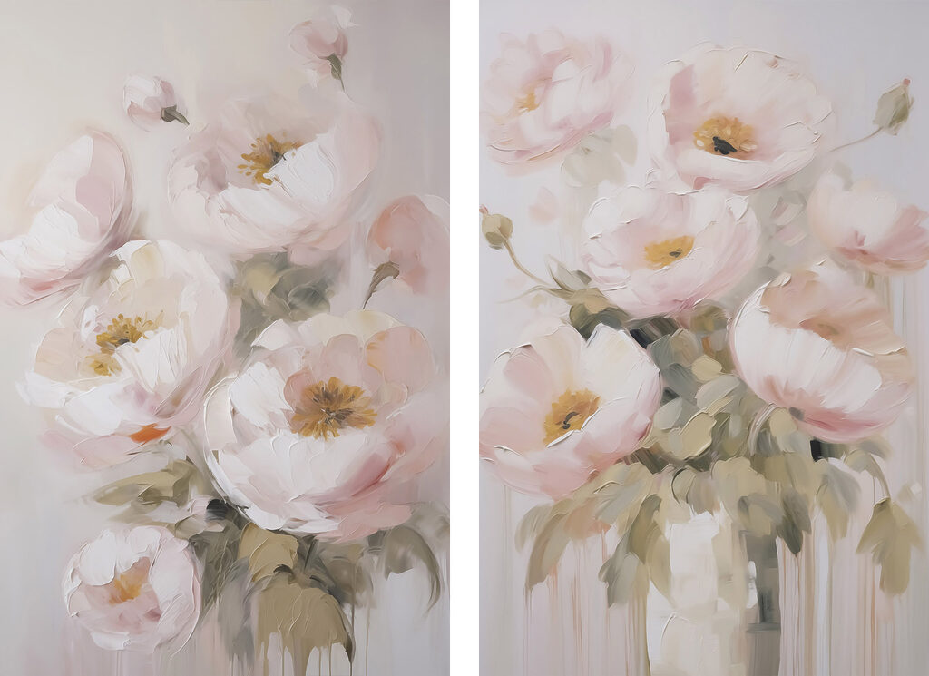 Schilderij van bloemen in een vaas — volledig ontwerp