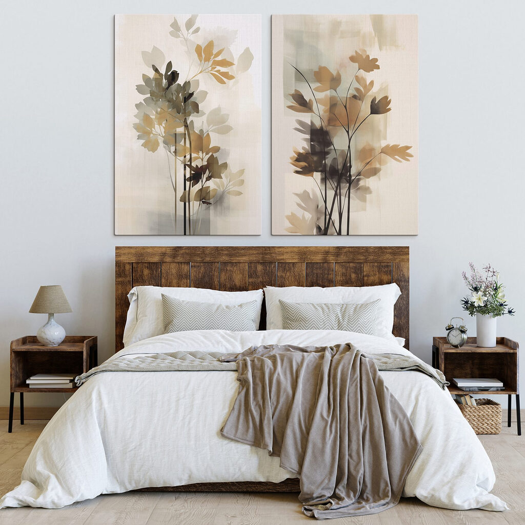 Schilderij van bloemen en bladeren — interieur 1